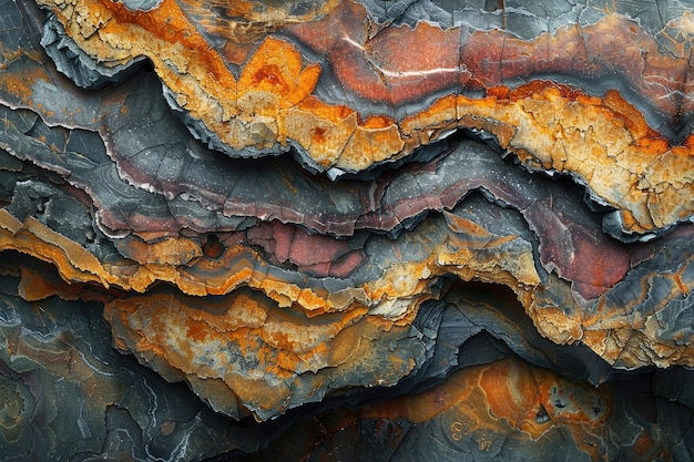 写真 複雑なパターンと質感を明らかにする花<unk>岩の表面