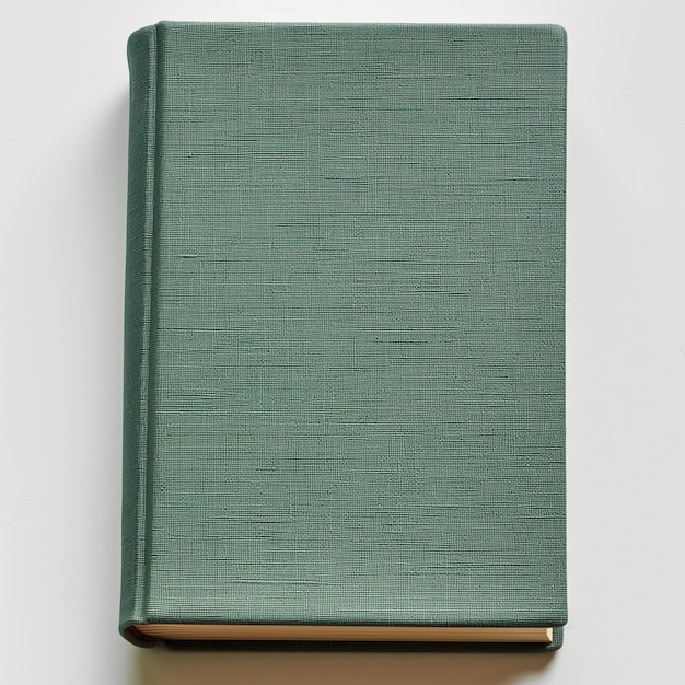 Фото Зеленая книга с серебряным застежкой сидит на белом столе
