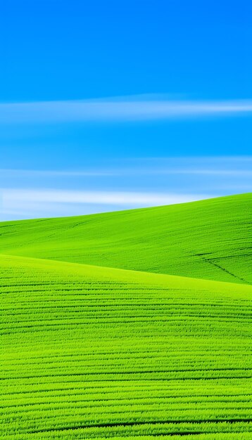 Фото Зеленые холмы с голубым небом