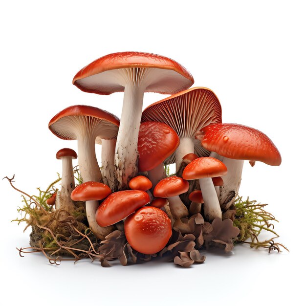 Фото Группа грибов с мохом