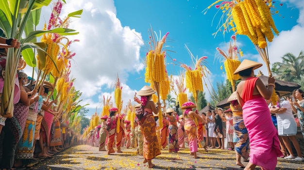 写真 街を歩く人々のグループ