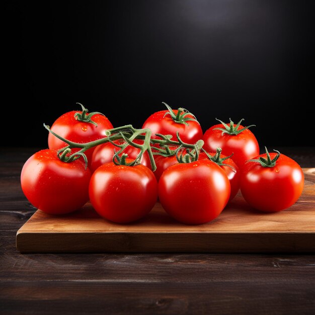 사진 나무판 에 있는 토마토 한 무리