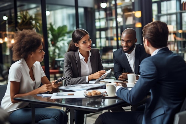 Photo a_group_of_young_professionals_brainstorming_in_a_mod1_block_1_0jpg