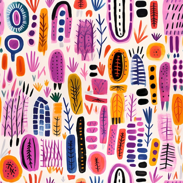 a_hand_drawn_colorful_pattern_with_different_designs