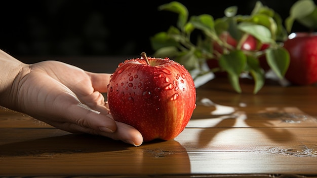 Фото Рука, держащая в руках кучу зрелых яблок, урожай доброты природы на ладони.