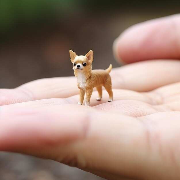 写真 小さな犬を握る手