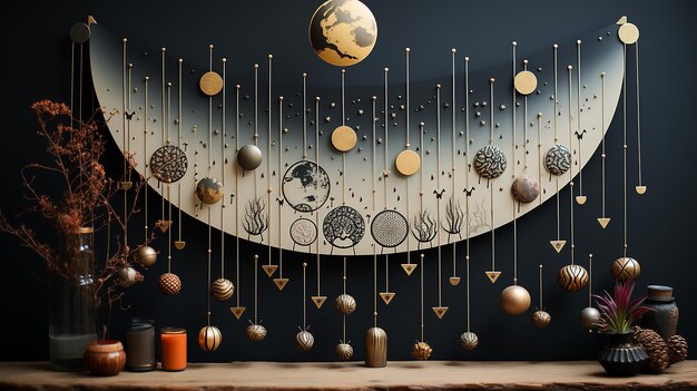 Foto a_handmade_wall_hanging_of_moon_phases_full_oon_waxi