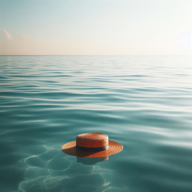 写真 海に浮かぶ帽子