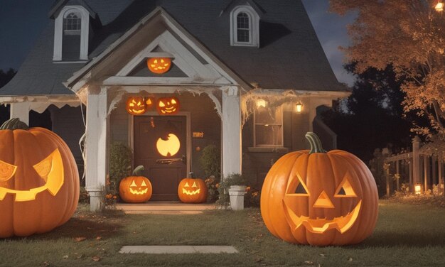 A_haunted_house_with_a_sinister_jackolantern_gr_