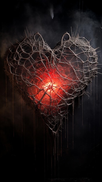 A_heart_made_out_of_spider_webs