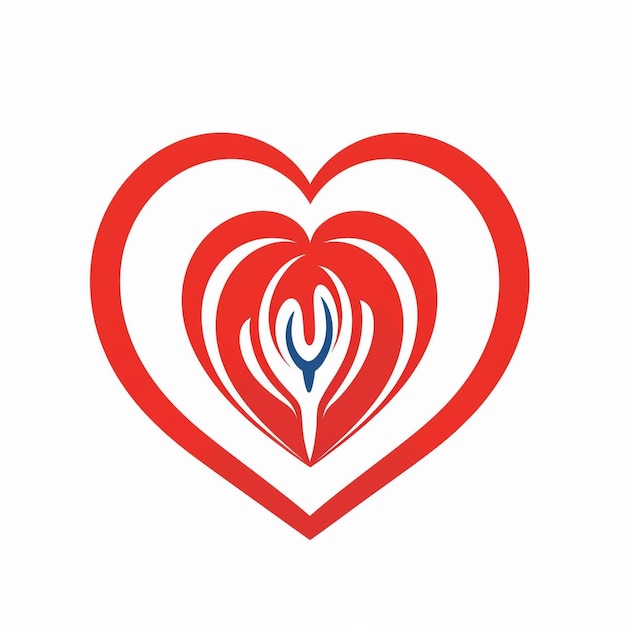 Фото Сердце с бело-красным сердцем, которое говорит «слово любовь».