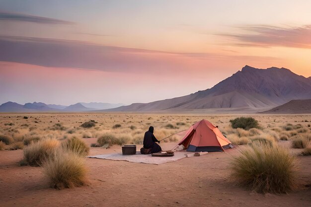 Фото Скрытый оазис в пустыне, где кочевое племя