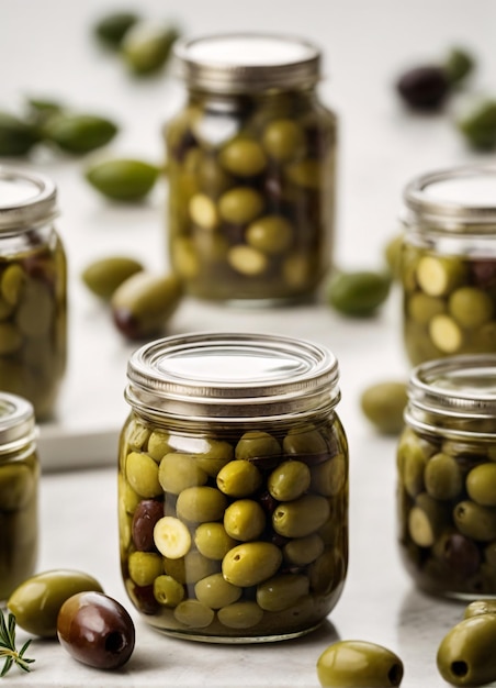 Фото Фотография продукта из банки с оливковыми маринованными огурцами