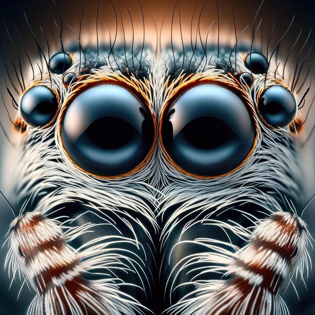 사진 점핑 스파이더스 아이즈 (jumping spiders eyes) 5x