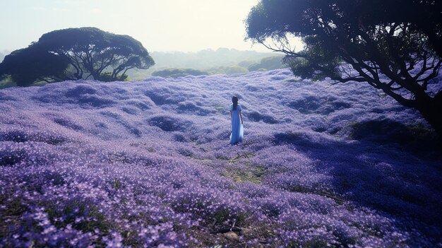 写真 花でいっぱいの広いフィールド超リアルな写真自然光の美しいシーン