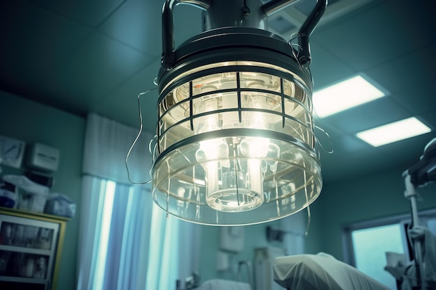 Фото Большая лампа в операционной вблизи