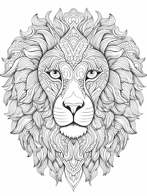 写真 獅子の頭 麗なパターンが描かれています