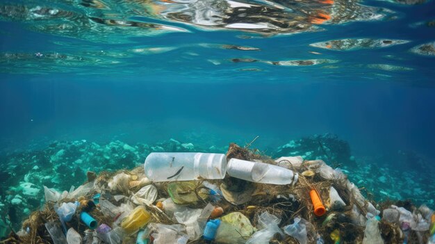 写真 海水中には大量のプラスチックの破片が