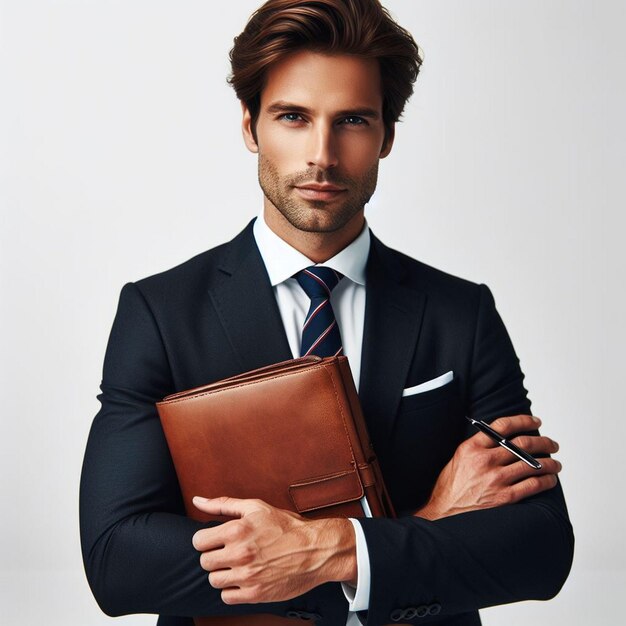 Фото Человек в костюме с галстуком и карманником