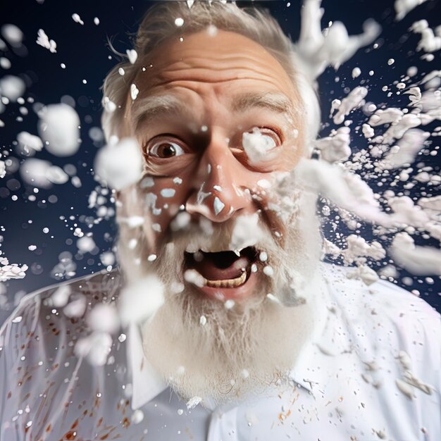 Фото a man with a beard and a white shirt that says  the word  on it