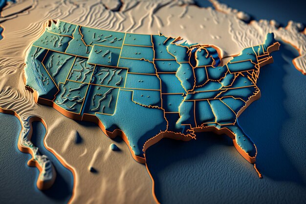 写真 アメリカ合衆国の地図