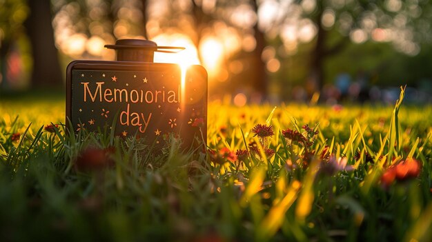 写真 草の中の記念日 背景の記念日