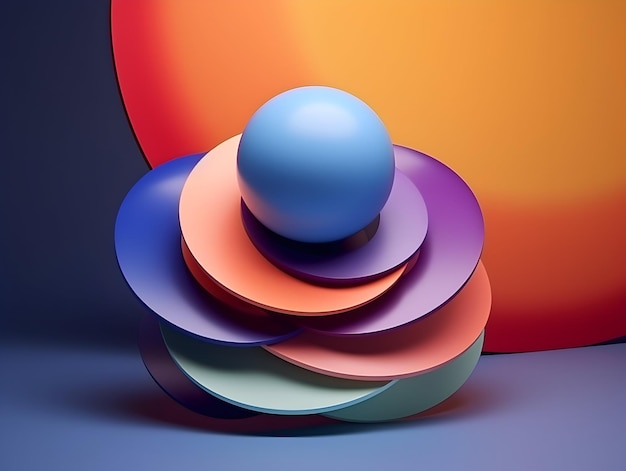 Фото Завораживающая 3d абстрактная многоцветная визуализация красочный 3d абстракционный дизайн фона
