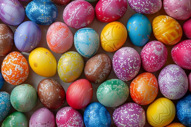 Фото Мозаика красочных пасхальных яиц