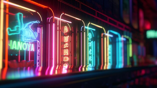 写真 「neon」と書かれたネオンサイン