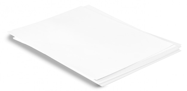 写真 白い背景の上の空白の紙のパック