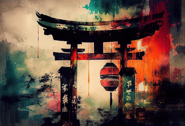 사진 일본 이라는 단어 가 새겨진 문 의 그림