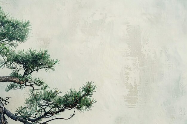 사진 a painting of a pine tree on a wall