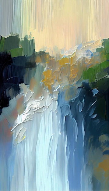 写真 滝という言葉が描かれた滝の絵