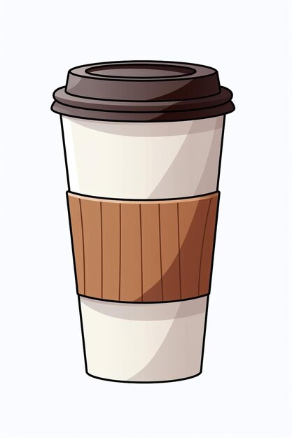 사진 a paper coffee cup with a brown lid that says  coffee