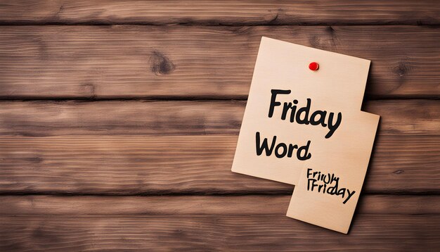 写真 a paper that says friday the friday word friday