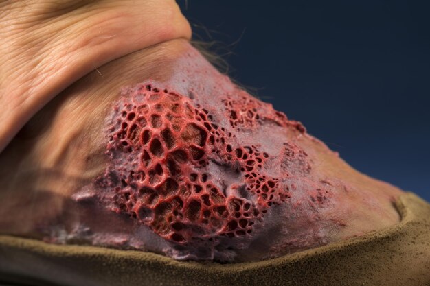 写真 赤い発疹のある人の足