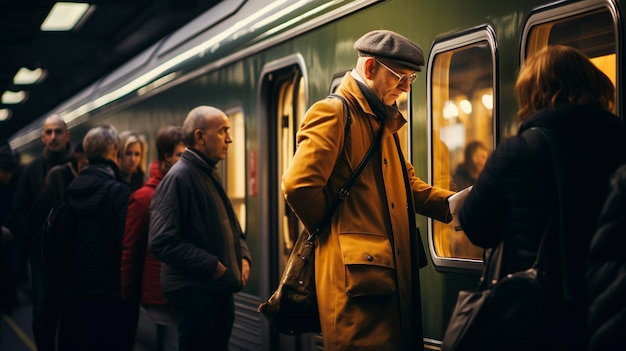 写真 列車と乗客のふれあいを捉えた写真