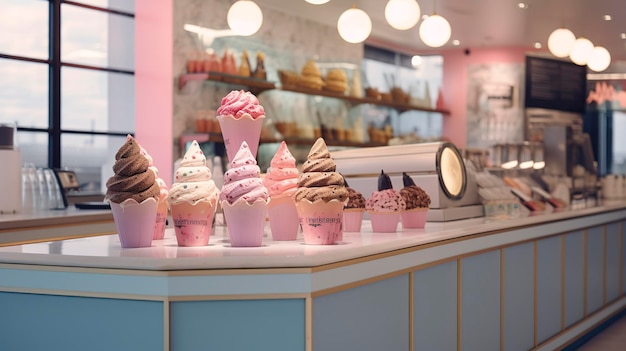 Фото Фото стильного магазина мороженого