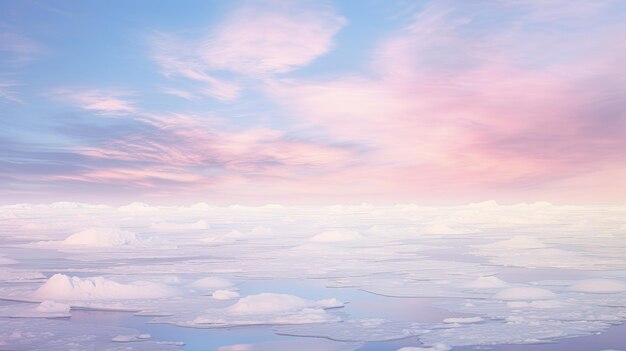 写真 南極の氷の生息地である凍った海の写真