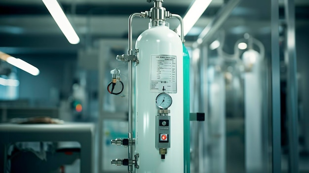 Фото Фото изолированного кислородного резервуара в медицинском учреждении