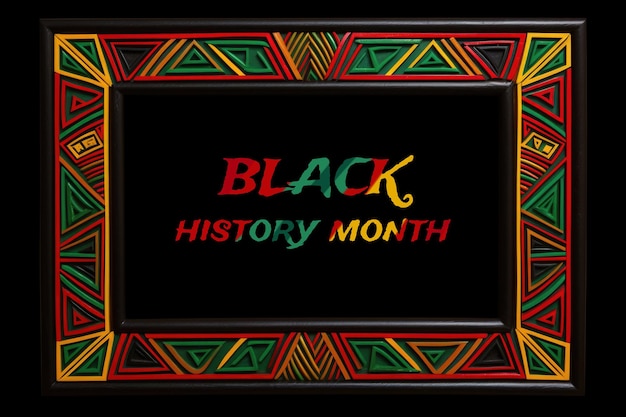 사진 흑인 역사 달 이라는 단어 가 새겨진 그림 프레임
