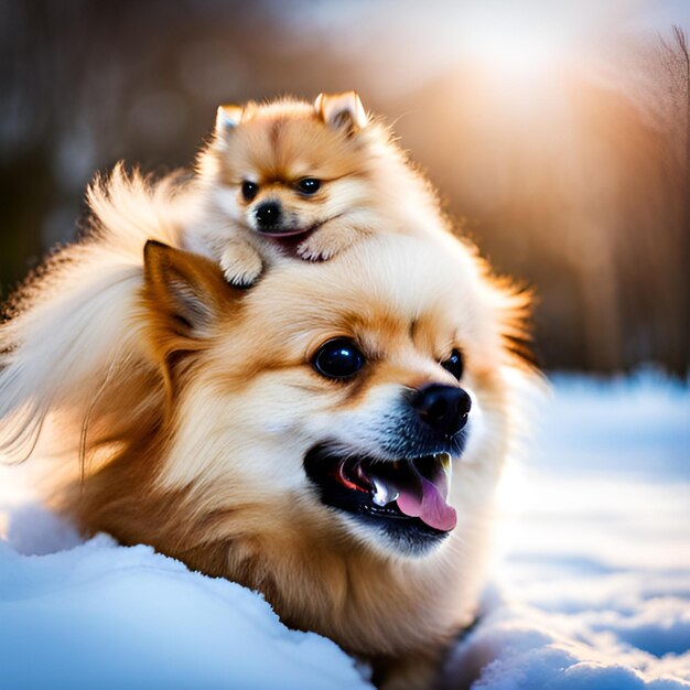 写真 可愛いポメラニア犬の子犬の写真