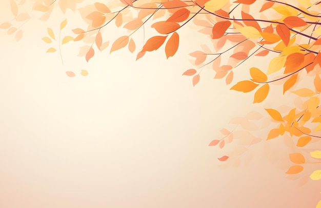 写真 ピンクの背景に秋の紅葉。