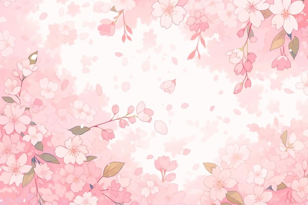 写真 花と葉のピンクの背景