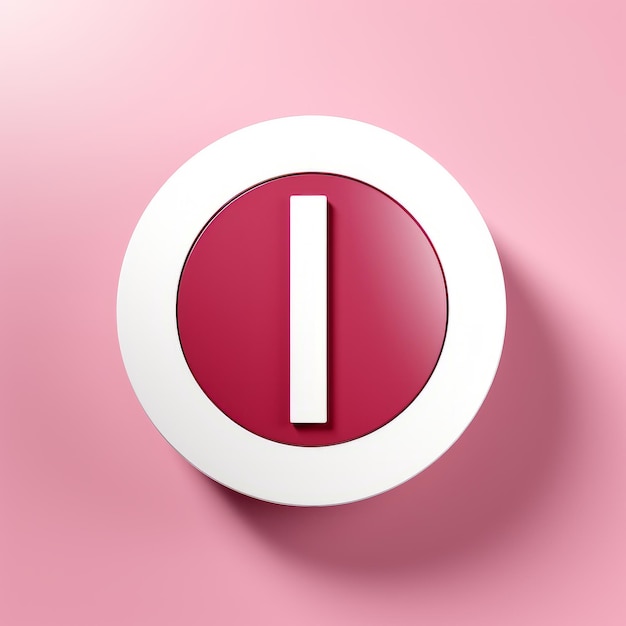 写真 「i」の文字が描かれたピンクのボタン