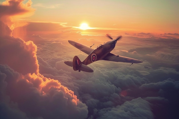 写真 太陽の背後に空を飛ぶ飛行機