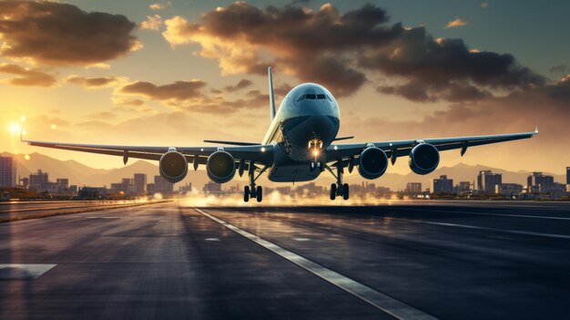 写真 空港から離陸する飛行機