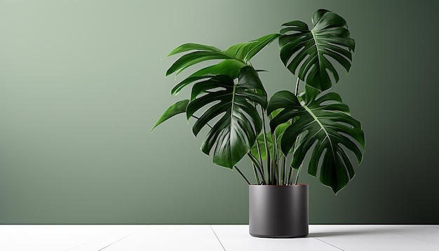 Фото Растение в горшке на белом столе
