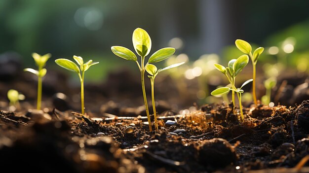 写真 植物が土で育つ