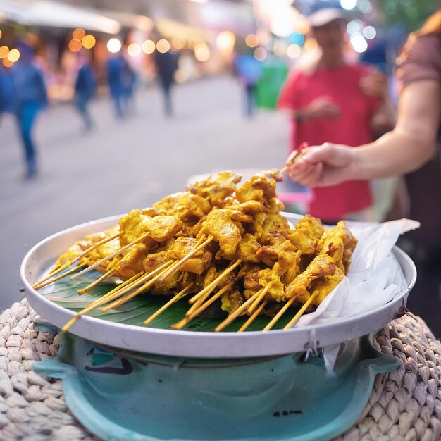 写真 テーブルの上にある食べ物の皿